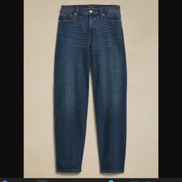 Banana Republic Jeans. Barrel Leg sz 24 TALL - NEW - Picture 4 of 8